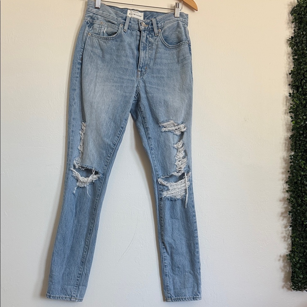 SLVRLAKE Light Blue Distressed Skinny Jeans